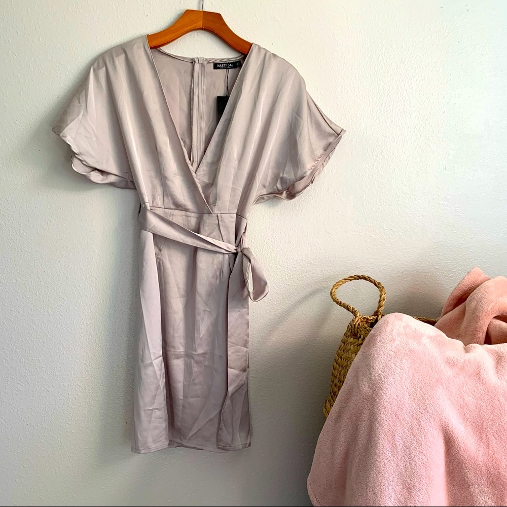 Nasty Gal | Call in Slick Satin Dress